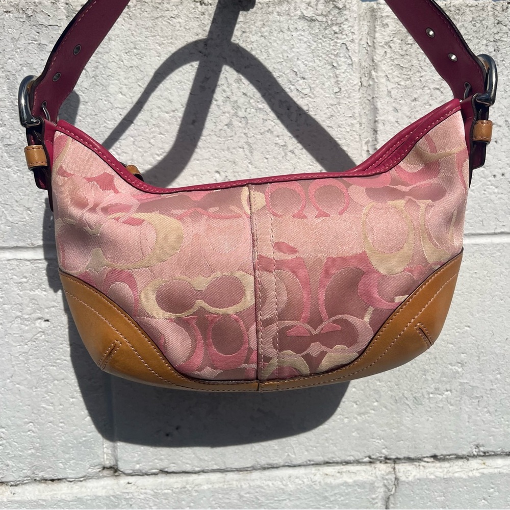 🎀 Vintage Pink Coach Canvas Handbag